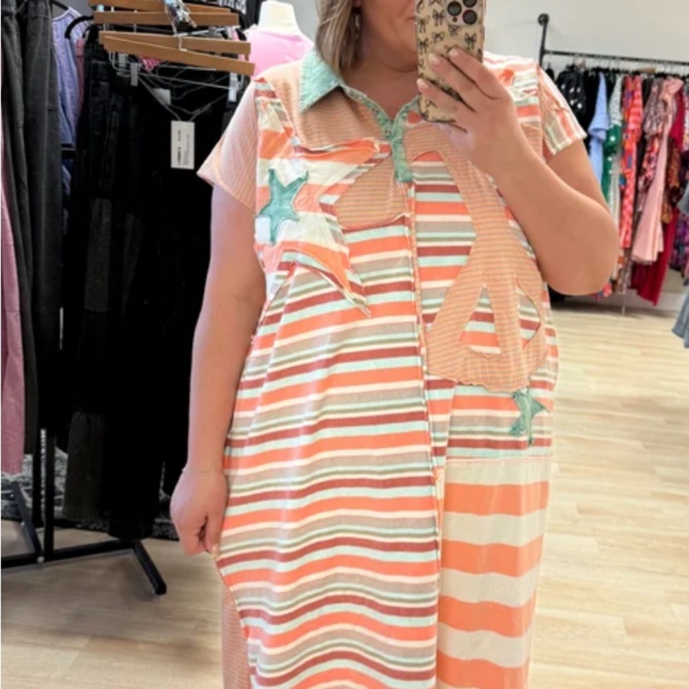 Striped Star Pattern Dress